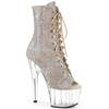 Pleaser - ADORE1021CRS Bottes de plateforme, Pole dance chaussures - Couleur argent/Transparent Product image